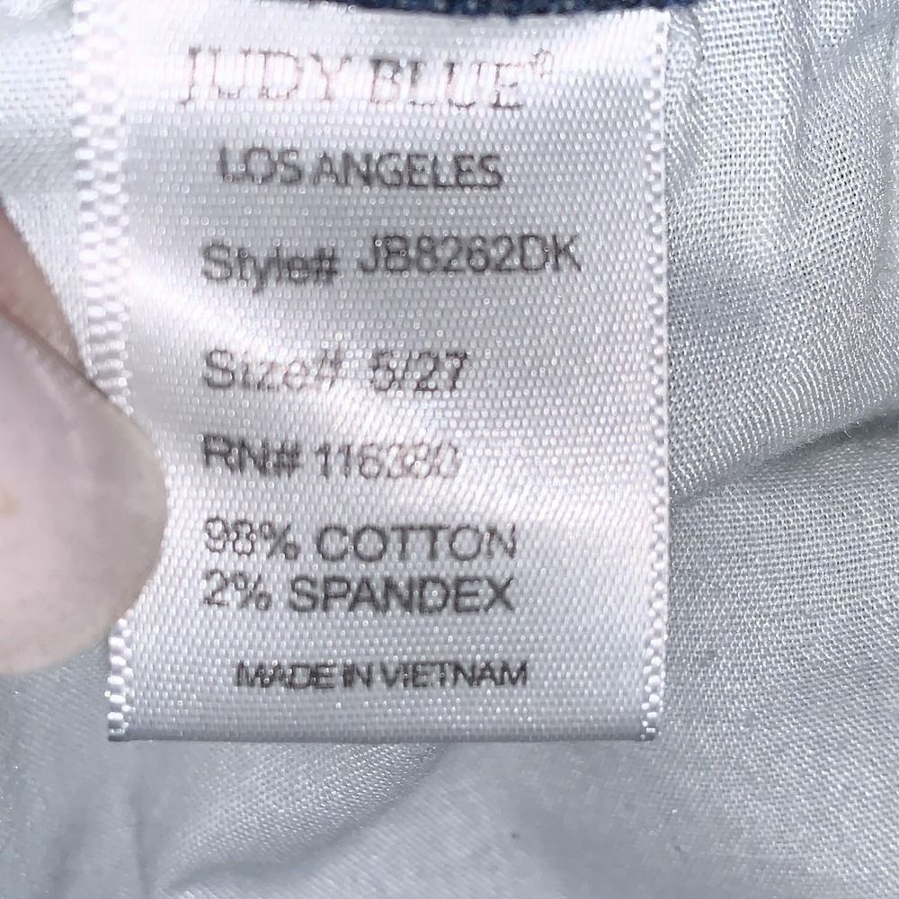 Judy Blue Womens Skinny Fit JB8262DK Distressed Whiskered Jeans Size 5/27 VGUC - Picture 9 of 10